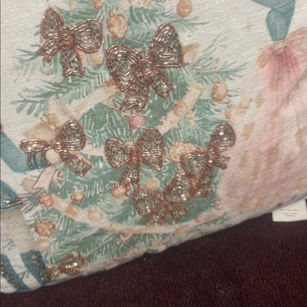 Holiday Nutcracker and Ballerina Decorative Pillow17 by 17